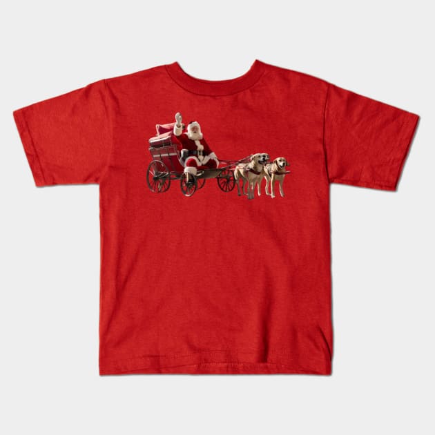 Santa Claus dog christmas Kids T-Shirt by Imaginate